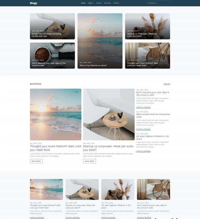 HTML5博客资讯新闻分享网站模板 - 火火兔电子商城