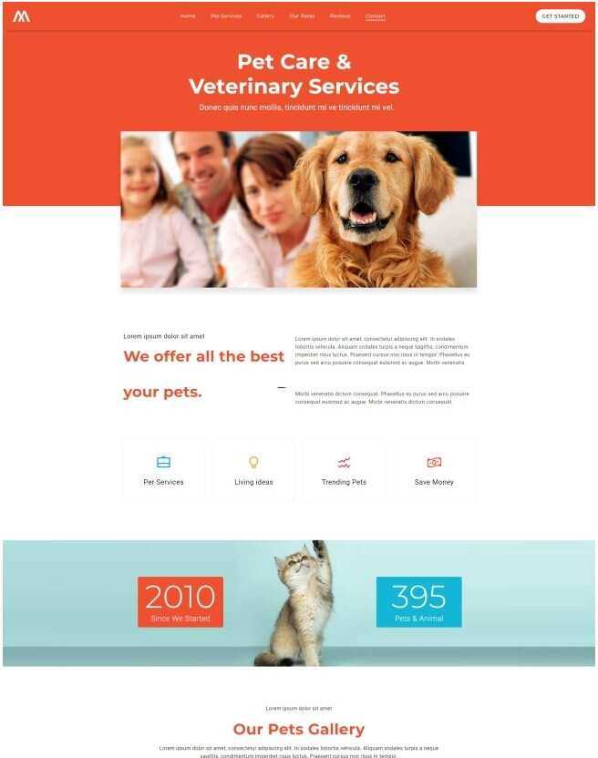 宠物护理服务机构网站html模板 - 火火兔电子商城