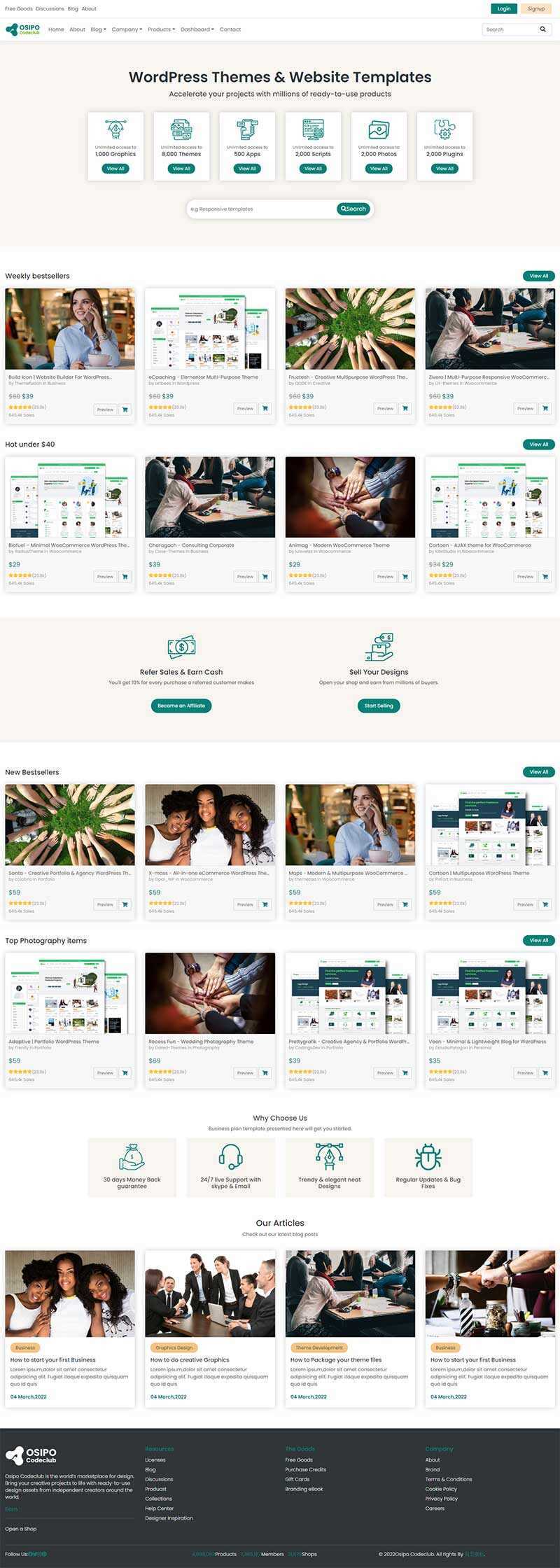 国外虚拟素材下载类网站html模板 - 火火兔电子商城