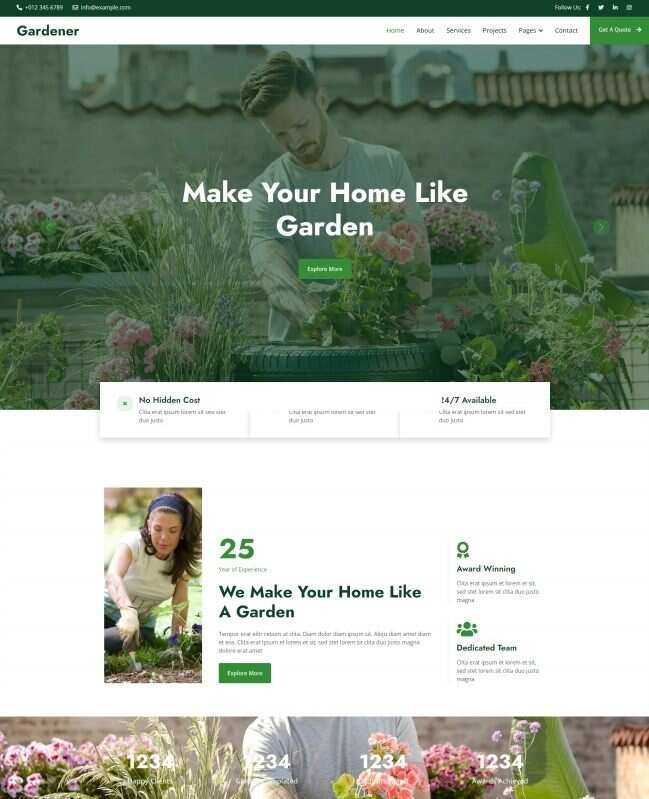 花园园艺花艺机构网站html模板 - 火火兔电子商城