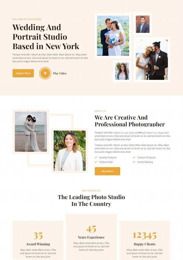 婚纱摄影工作室HTML5网站模板 - 火火兔电子商城