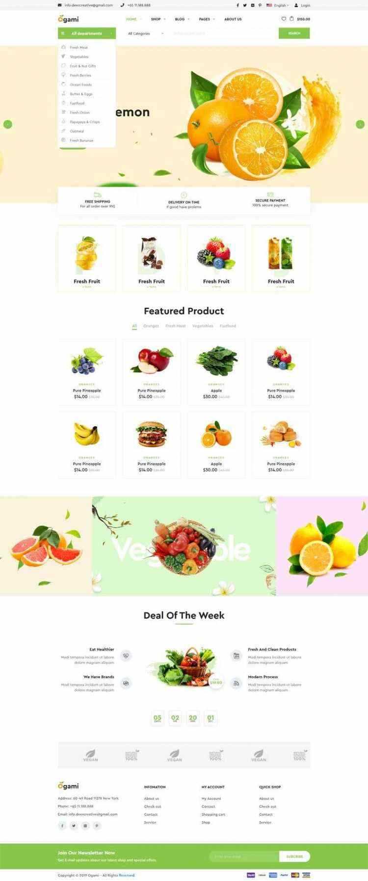 多用途的响应式食品商城网站 - 火火兔电子商城