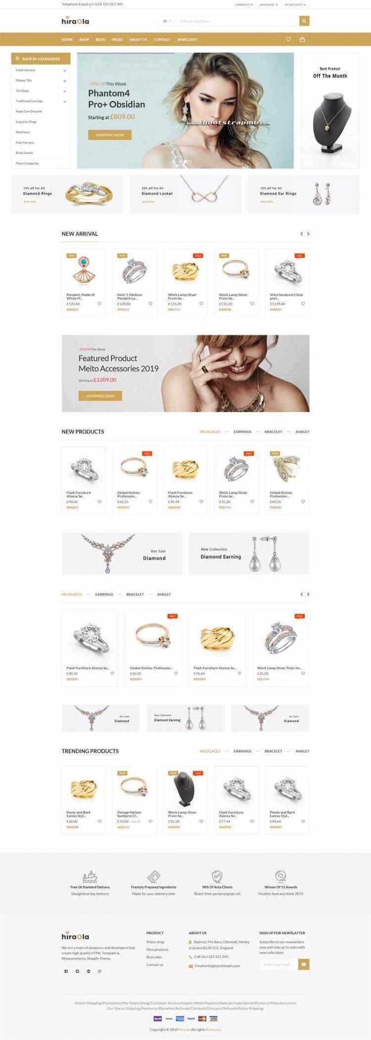 Bootstrap响应式英文珠宝首饰电商 - 火火兔电子商城