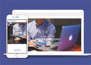 简洁网页设计工作室网站模板 - 火火兔电子商城