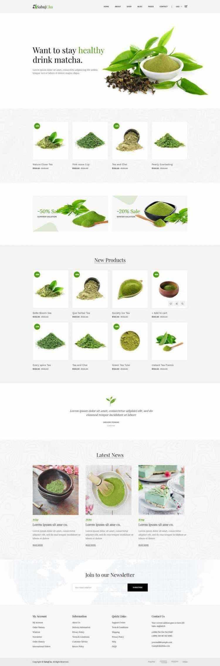 绿色bootstrap响应式茶叶抹茶在线电子商城 - 火火兔电子商城