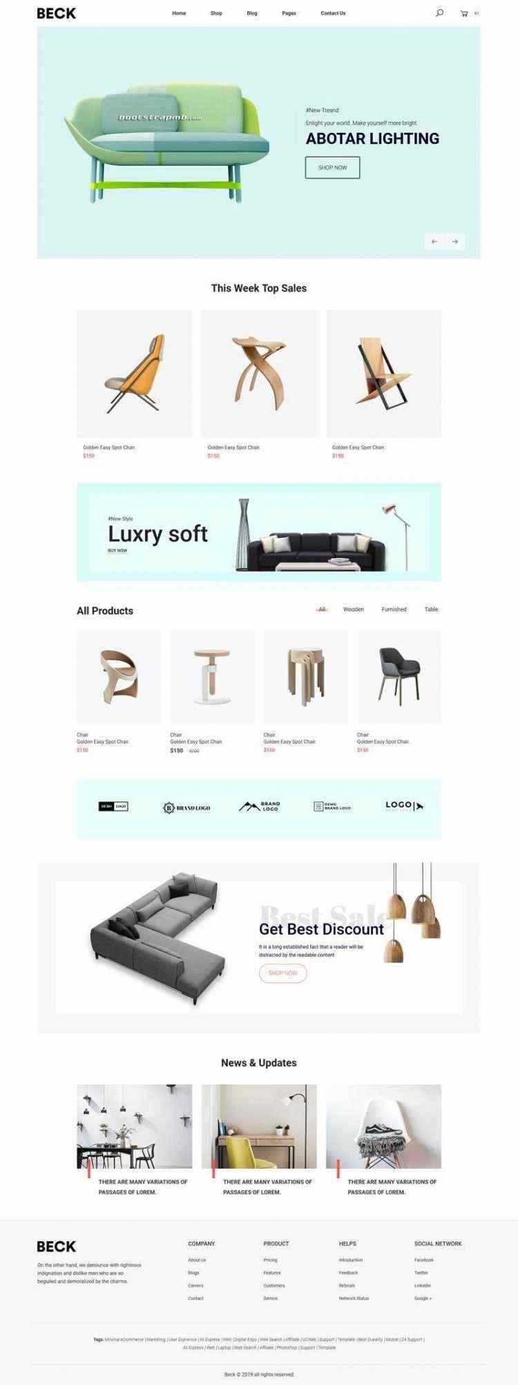 Bootstrap响应式小清新电商家具家居装饰商城 - 火火兔电子商城