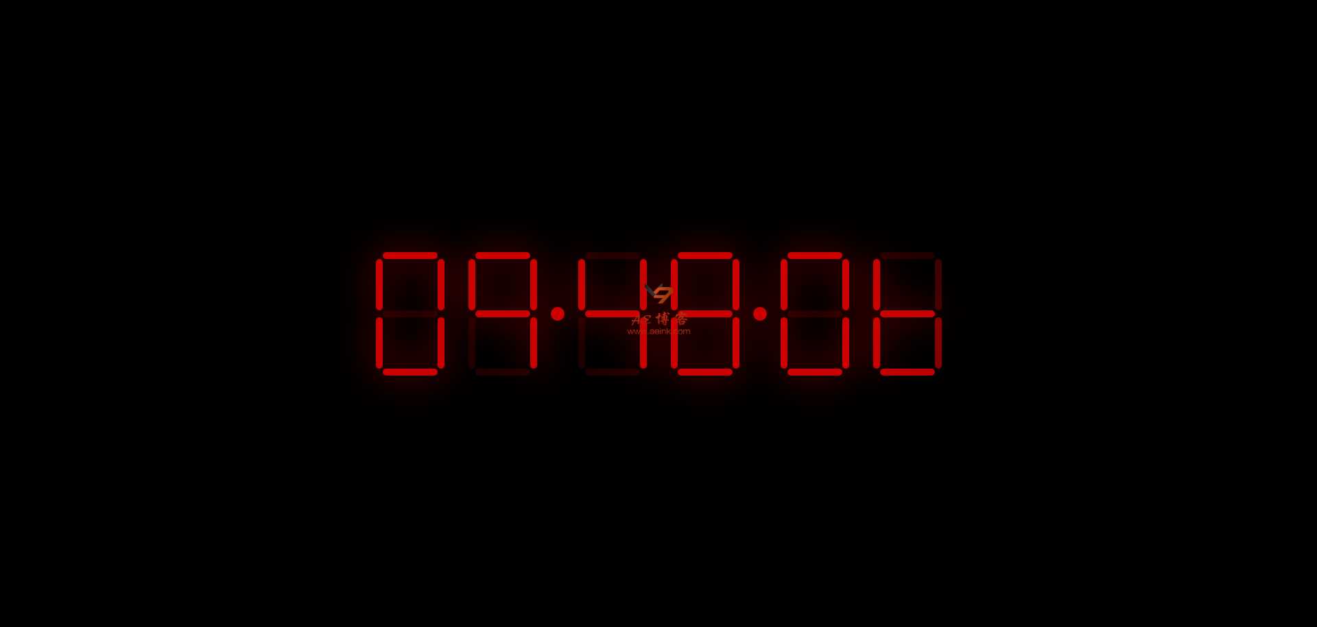 js 红色动态炫酷数字时钟 - 火火兔电子商城