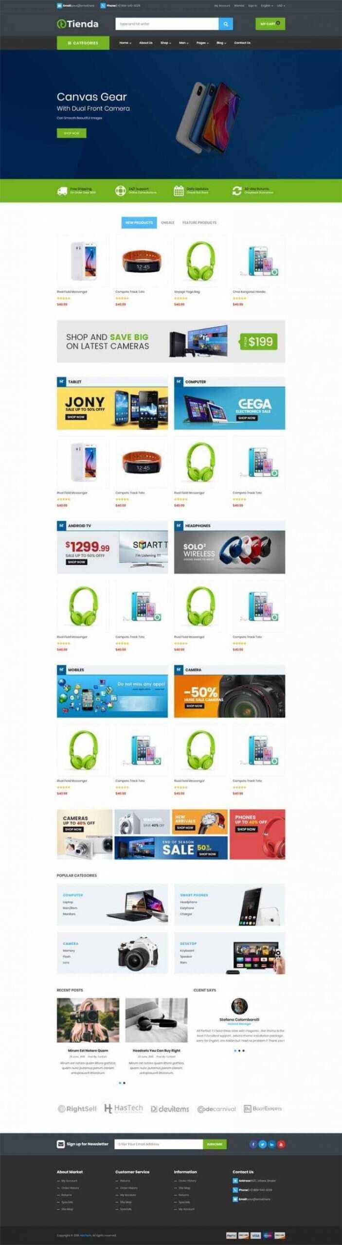 Bootstrap4手机数码商城响应式前端 - 火火兔电子商城