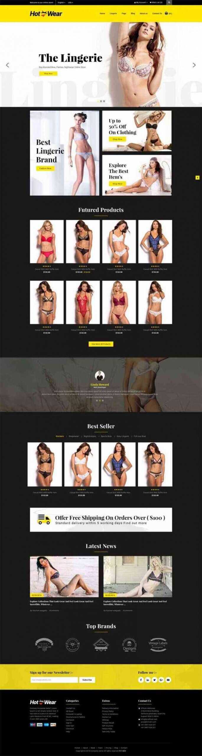 bootstrap响应式时尚女性内衣内裤购物商城网站 - 火火兔电子商城