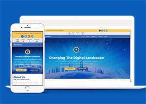 蓝色全球网络安全中心网站模板 - 火火兔电子商城