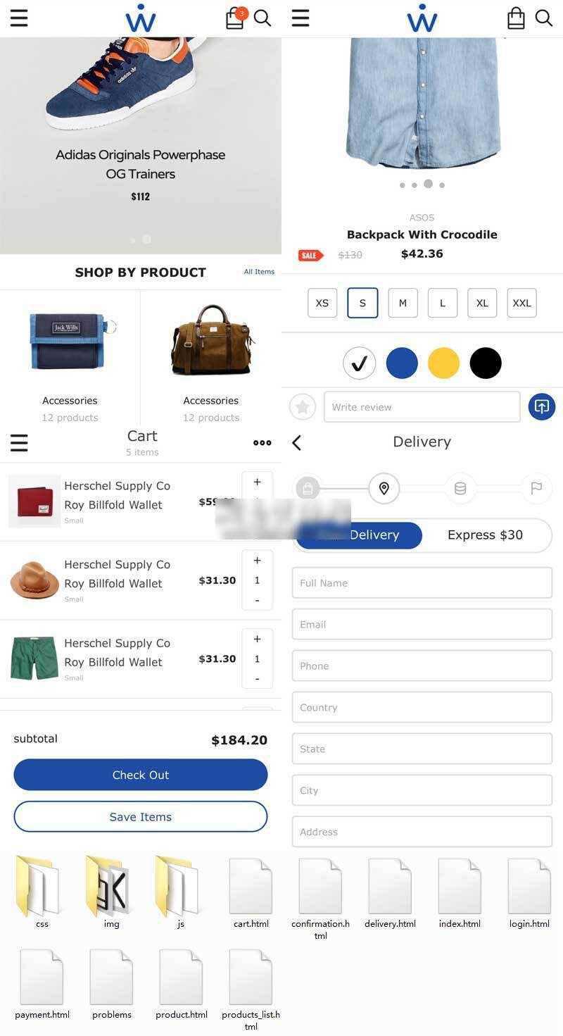 英文简洁的服装箱包购物商城网站手机wap模板 - 火火兔电子商城