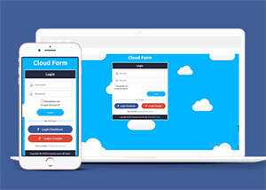 宽屏白云背景登录页网站模板下载 - 火火兔电子商城