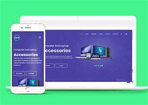 简洁电脑主机配件网站模板下载 - 火火兔电子商城