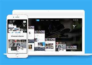 大气简约轮滑培训公司网站模板 - 火火兔电子商城