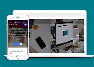 响应式艺术创作类公司网站模板 - 火火兔电子商城