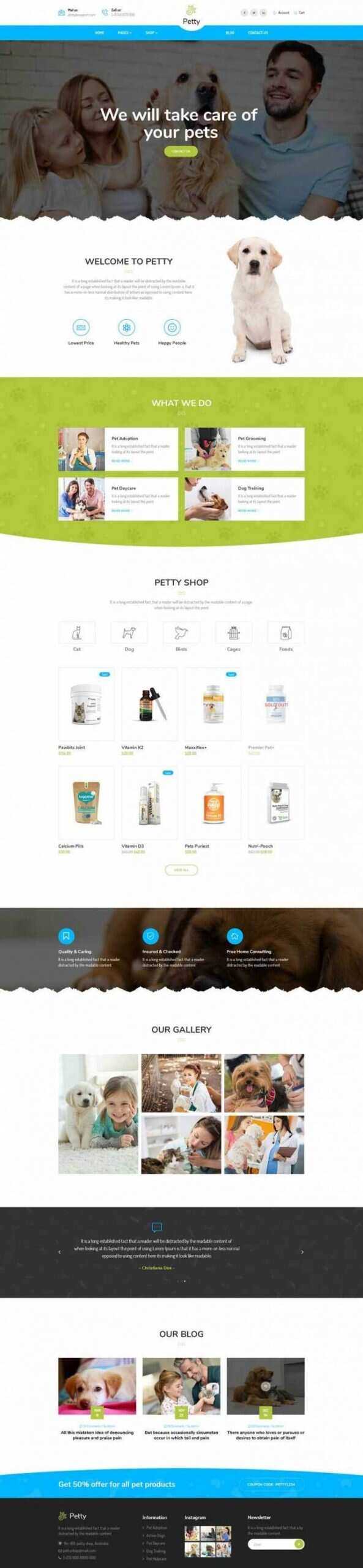 Bootstrap扁平响应式宠物商店宠物医院网站 - 火火兔电子商城