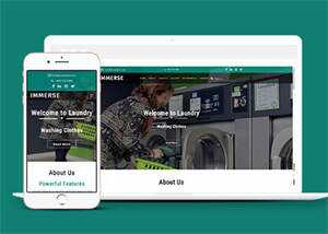 响应式滚筒洗衣机企业网站模板 - 火火兔电子商城