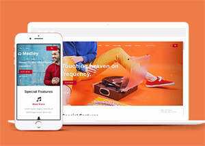 简洁耳机生产企业网站模板下载 - 火火兔电子商城