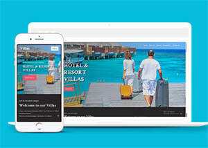 简约酒店度假别墅网站模板源码 - 火火兔电子商城