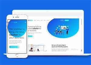 简洁大气炫彩设计公司网站模板 - 火火兔电子商城