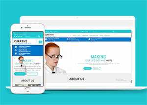 蓝色清新医院网页模板下载 - 火火兔电子商城