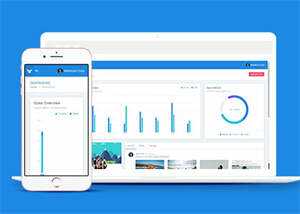 蓝色清爽后台UI前端类网页模板 - 火火兔电子商城