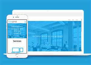 简洁蓝色大图办公行政企业模板 - 火火兔电子商城