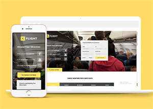 宽屏航空公司机票预订官网模板 - 火火兔电子商城