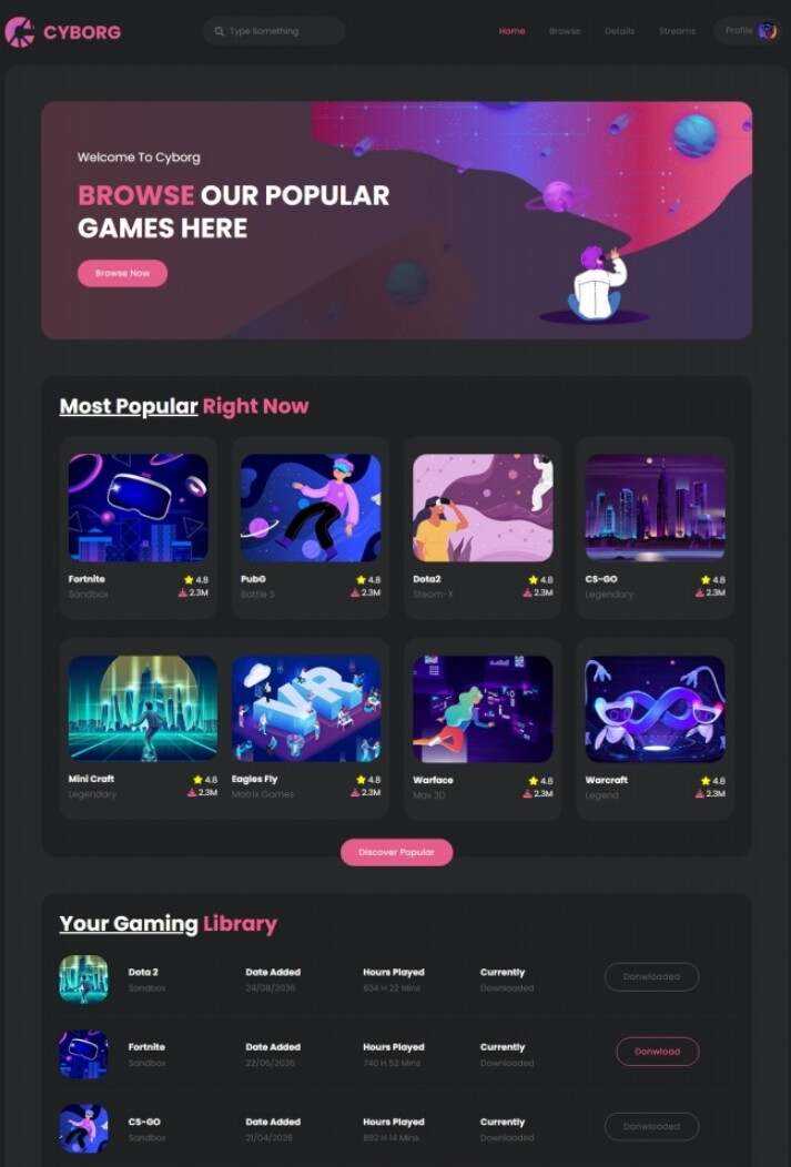 HTML5热门游戏体验宣传网站模板 - 火火兔电子商城