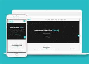 宽屏扁平化音乐公司网站模板 - 火火兔电子商城