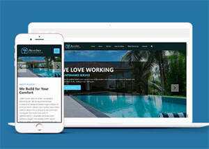 海滩度假山庄酒店网站模板下载 - 火火兔电子商城