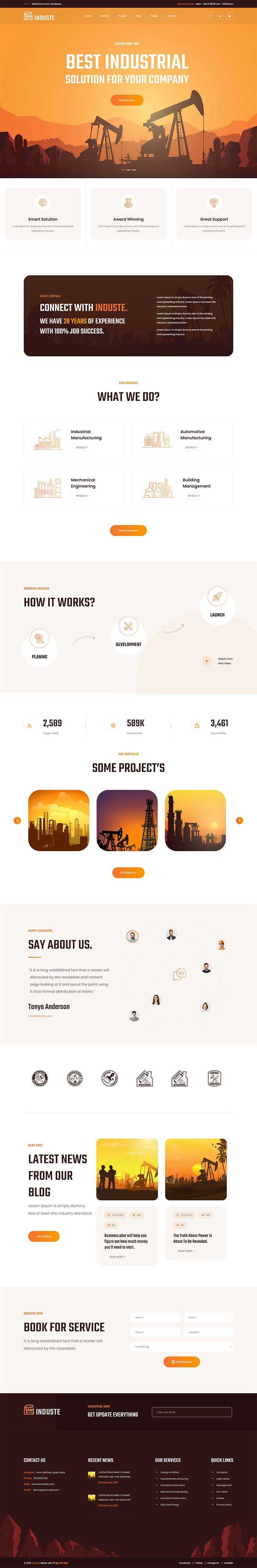 Bootstrap橙色多用途的工业生产企业网站html模板 - 火火兔电子商城