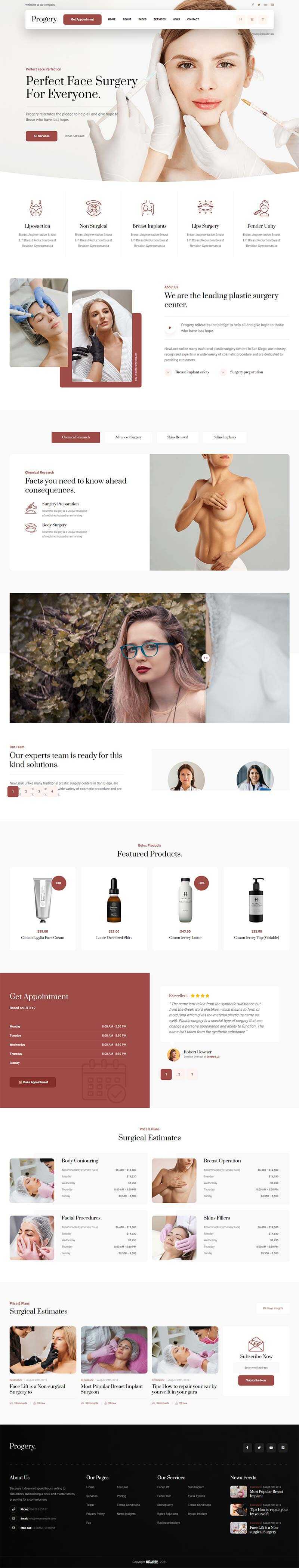 咖啡色整形美容外科医院主页html5模板 - 火火兔电子商城
