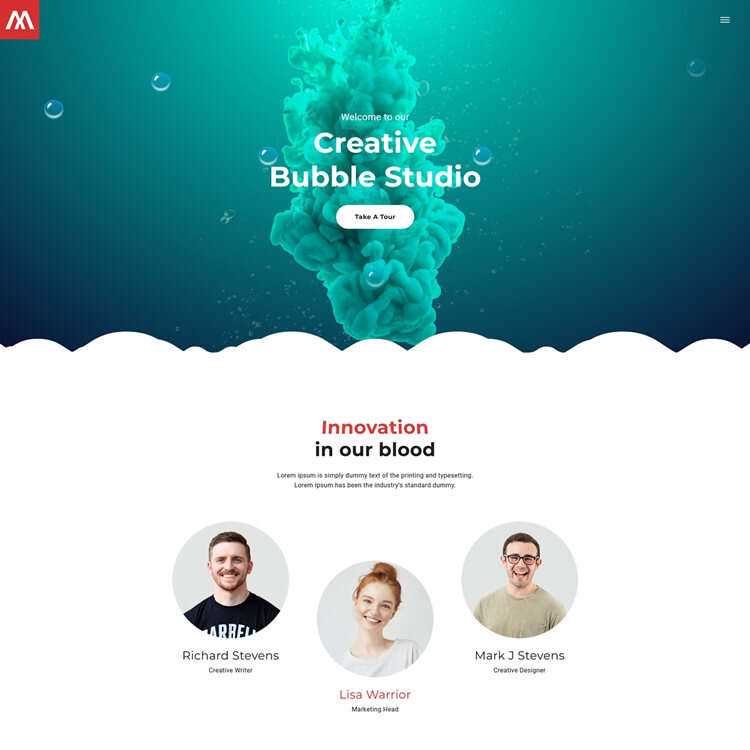 个性创意泡泡工作室html5模板 - 火火兔电子商城