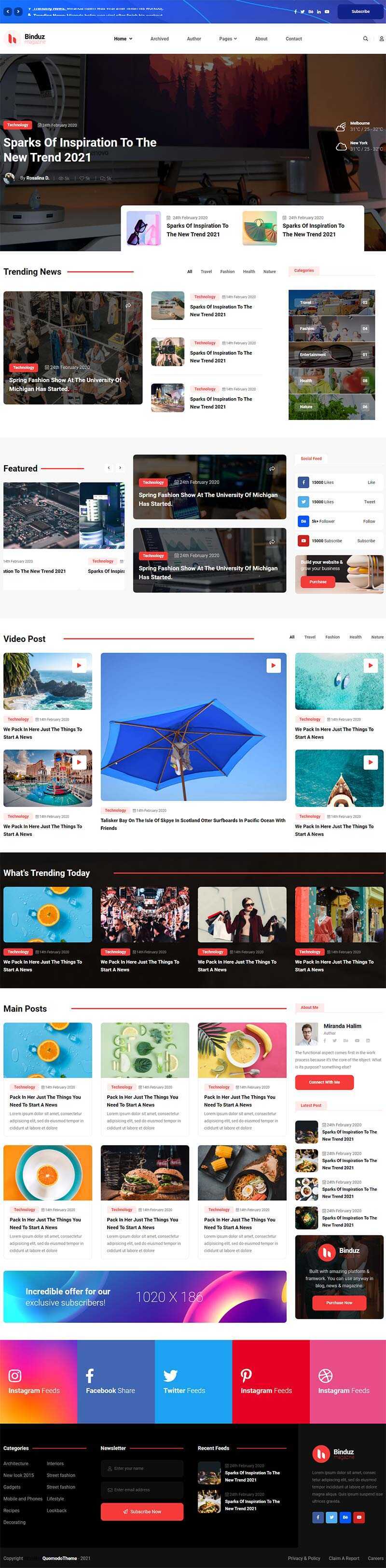 多用途响应式的行业资讯博客网页html模板 - 火火兔电子商城