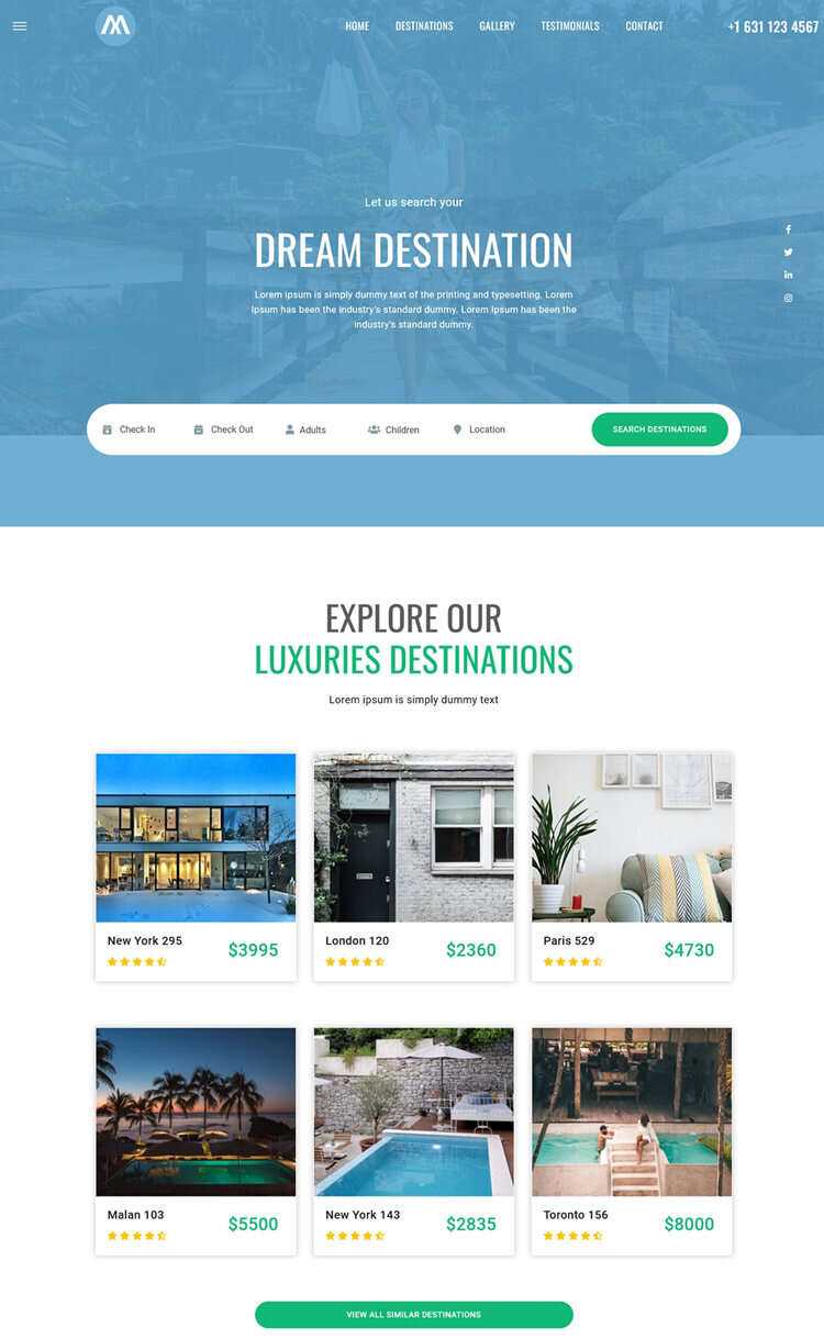 环球旅行酒店预定网站html5模板 - 火火兔电子商城
