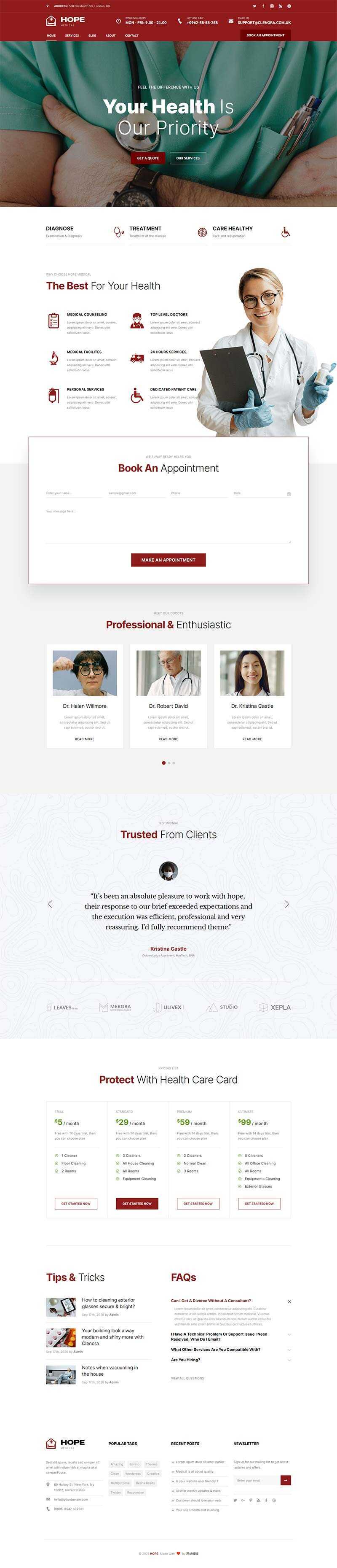 bootstrap牙科医院门诊医疗服务网站HTML5模板 - 火火兔电子商城