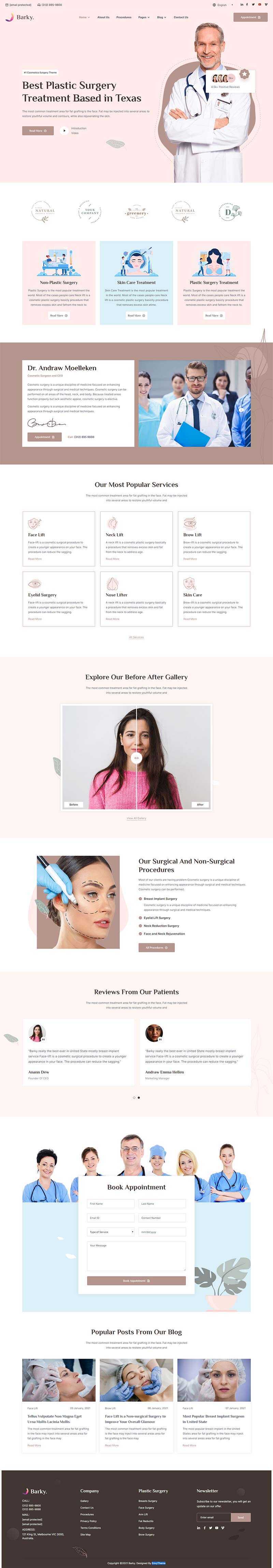 bootstrap粉红色美容整形医院官网HTML模板 - 火火兔电子商城