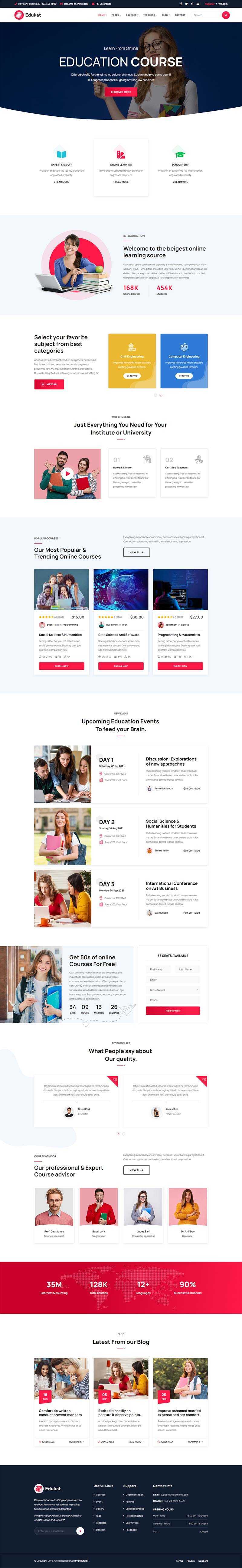 响应式教育课程培训学习类官网html模板 - 火火兔电子商城