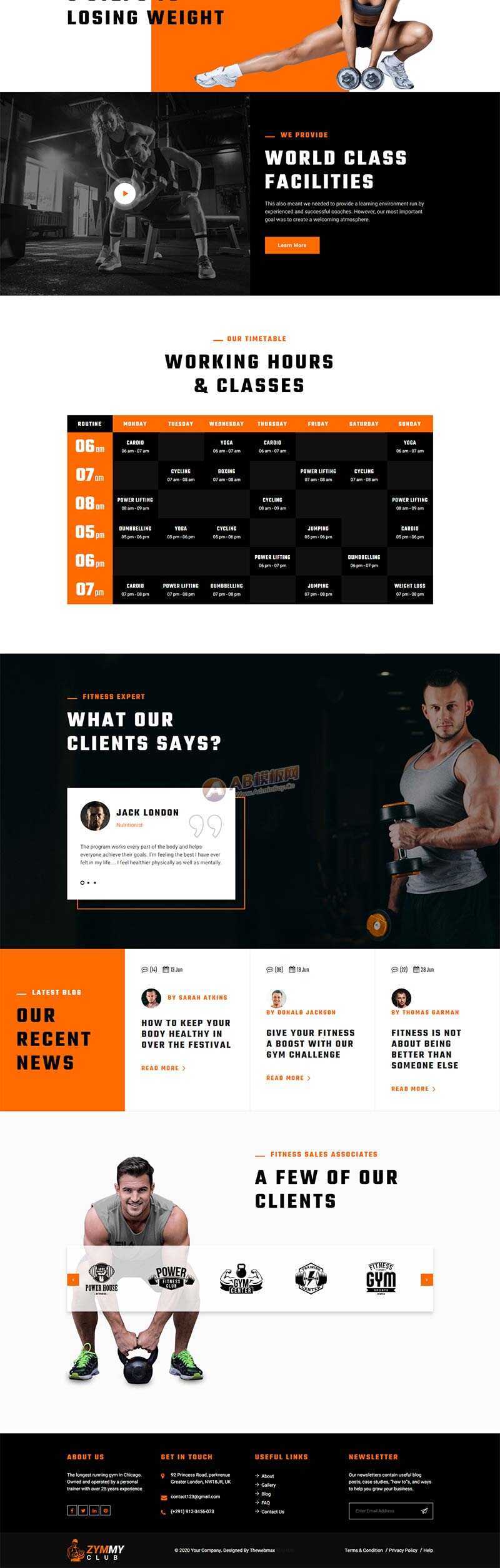 响应式html5健身俱乐部网站html模板 - 火火兔电子商城