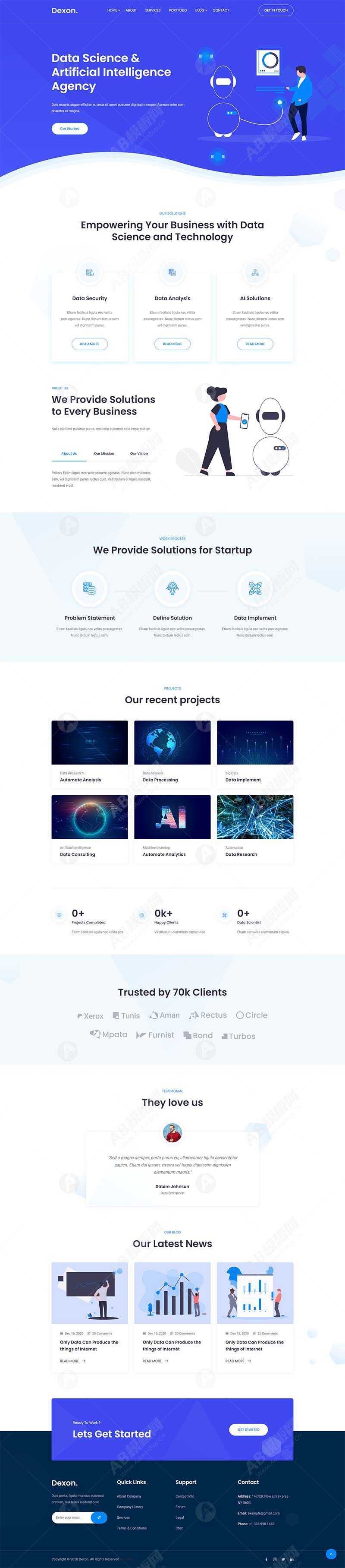 AI智能大数据分析公司网站html模板 - 火火兔电子商城