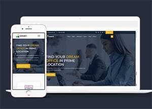 宽屏办公室租赁企业网站模板下载 - 火火兔电子商城