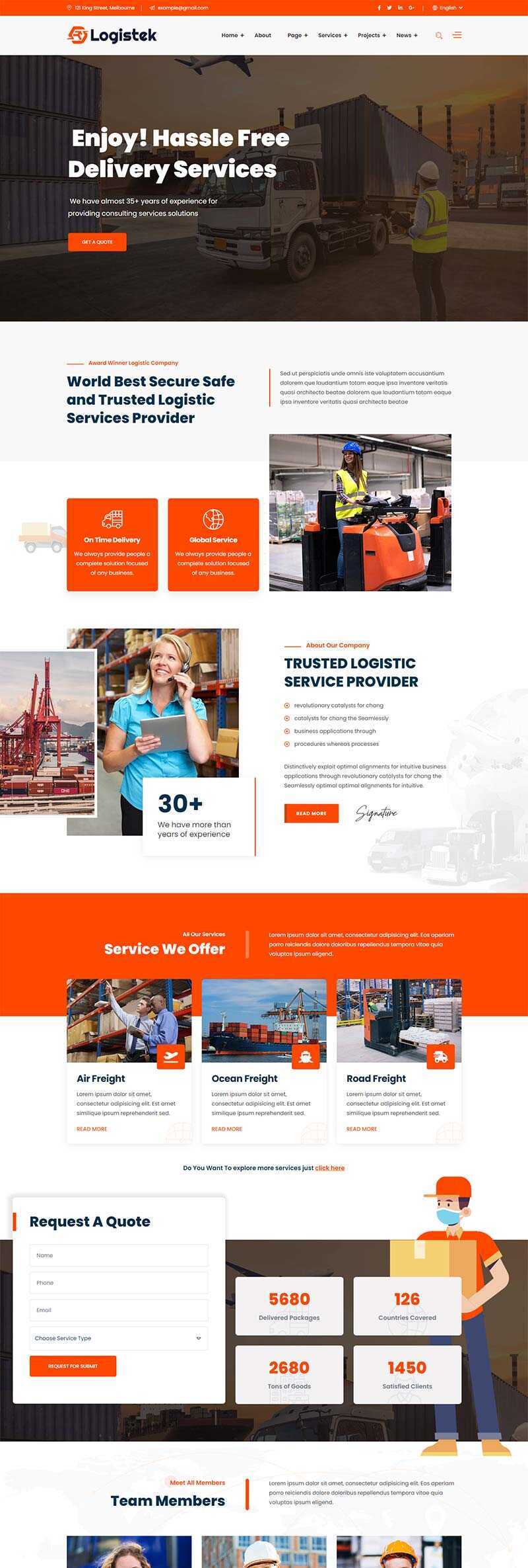 响应式物流运输快递企业网站html模板 - 火火兔电子商城