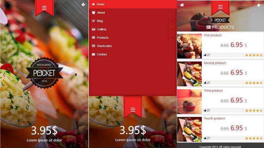 微官网美食订餐HTML5触屏订餐模板源码 - 火火兔电子商城