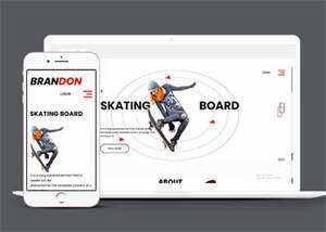 宽屏滑板体育产品企业网站模板 - 火火兔电子商城