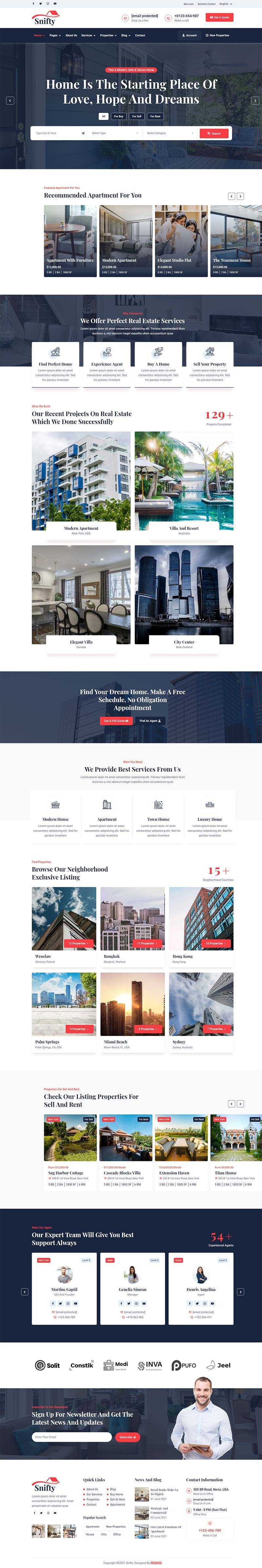 bootstrap5深蓝色房地产信息资讯平台HTML5模板 - 火火兔电子商城