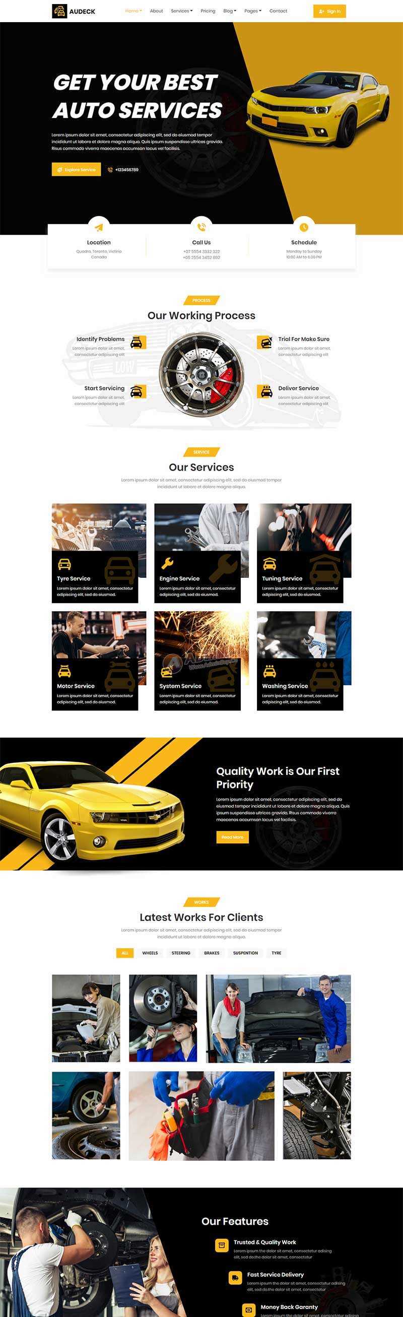 bootstrap响应式汽车改装维修公司官网html模板 - 火火兔电子商城