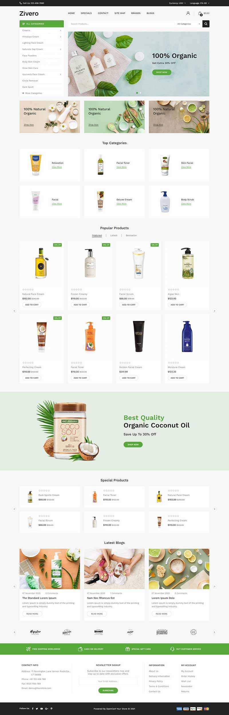 小清新洗护用品商城网页html模板 - 火火兔电子商城