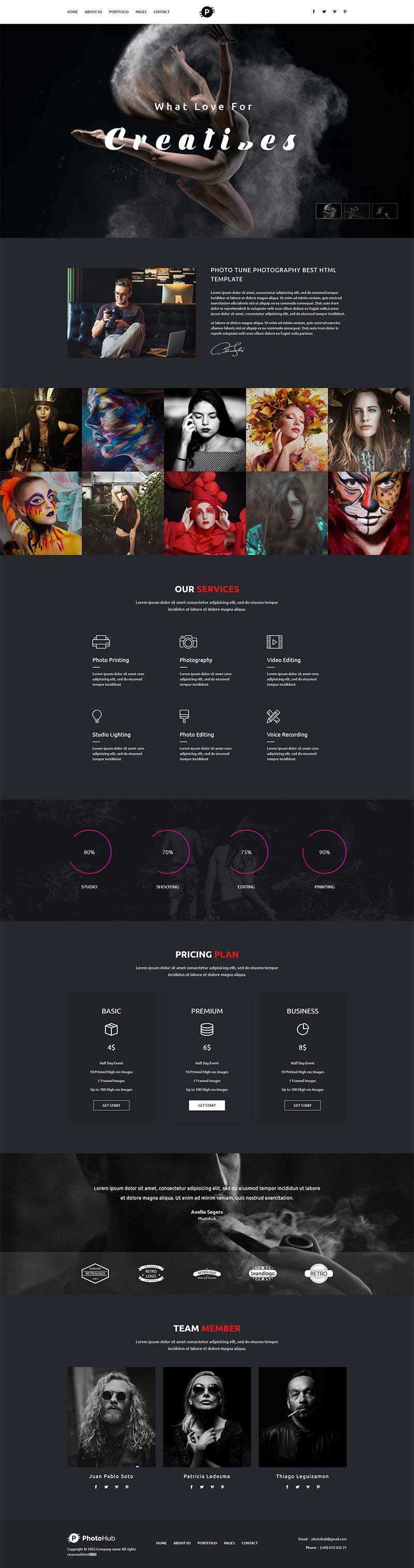 HTML5摄影俱乐部作品展示网站html模板 - 火火兔电子商城