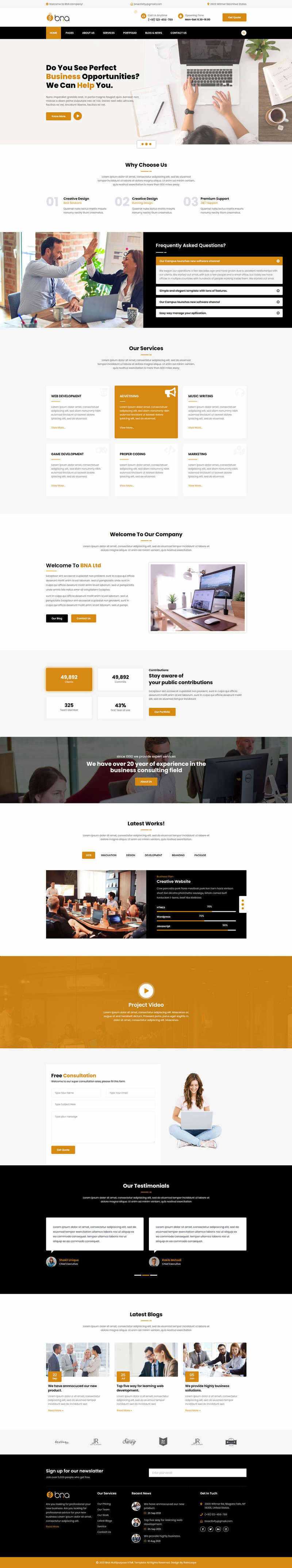 Bootstrap多用途响应式商务企业展示html模板 - 火火兔电子商城